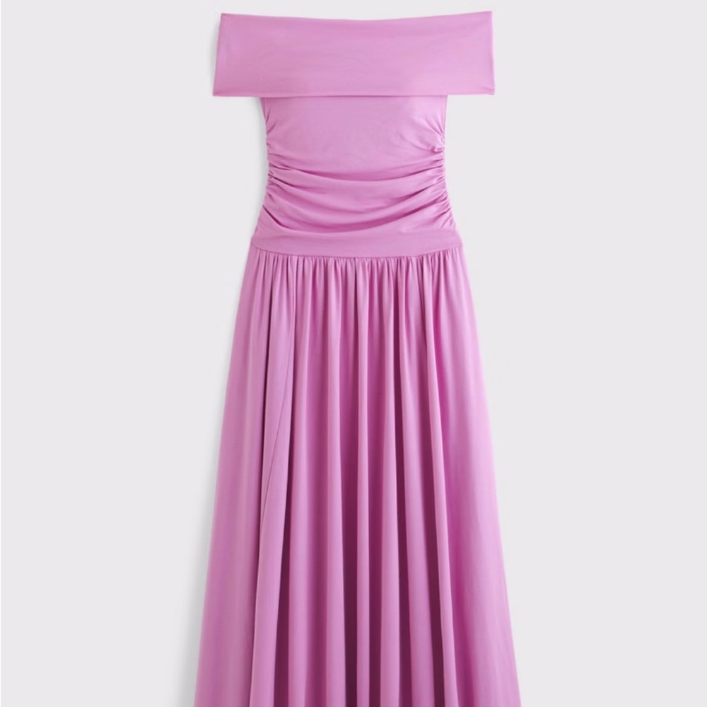 Abercrombie & Fitch Off-The-Shoulder knit maxi dress